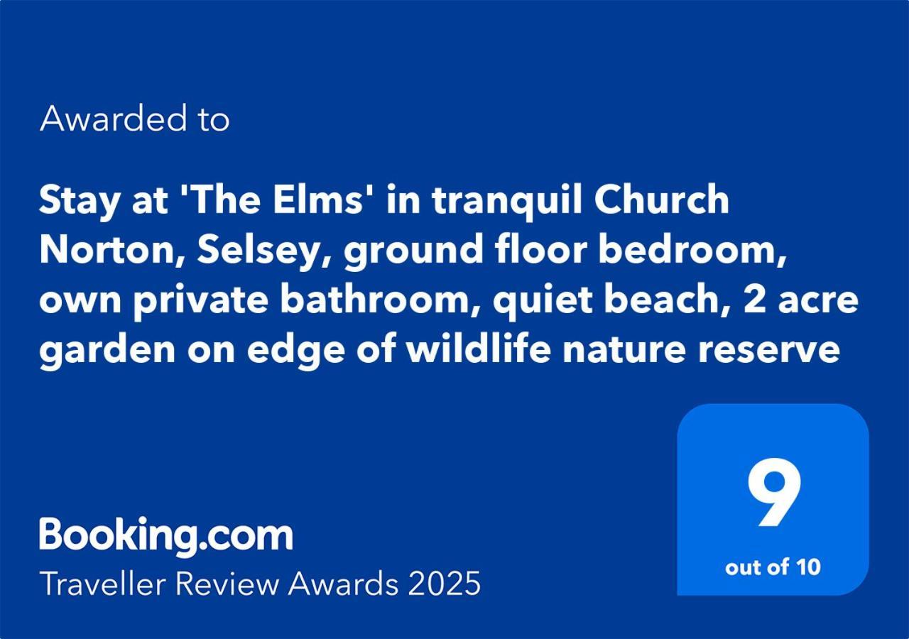 Stay At 'The Elms' In Tranquil Church Norton, Selsey - Ground Floor Bedroom, Own Private Bathroom, Quiet Beach, 2 Acre Garden By The Sea, On Edge Of Wildlife Nature Reserve מראה חיצוני תמונה